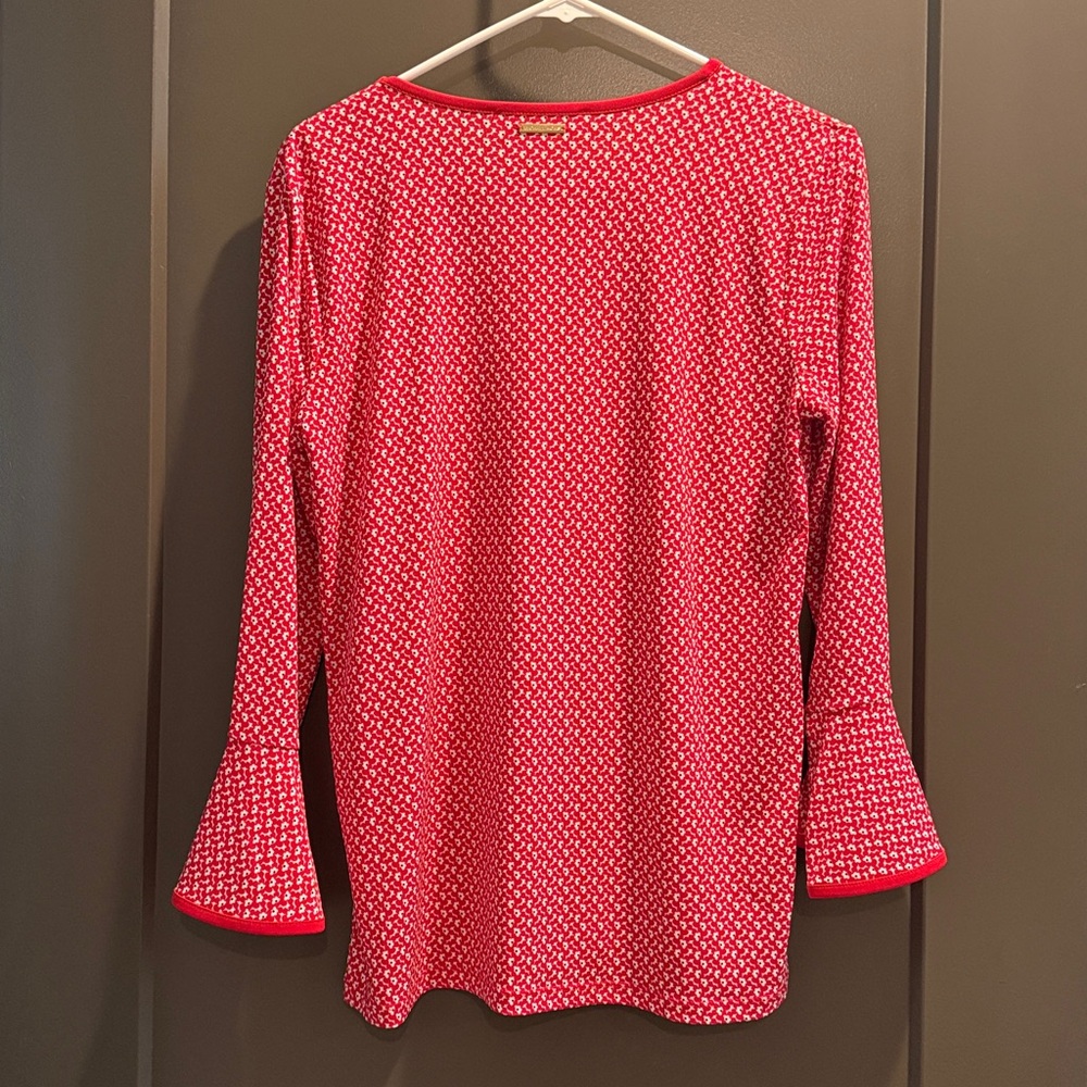 Michael Kors (Medium)Red Patterned Long Sleeve Top - image 3